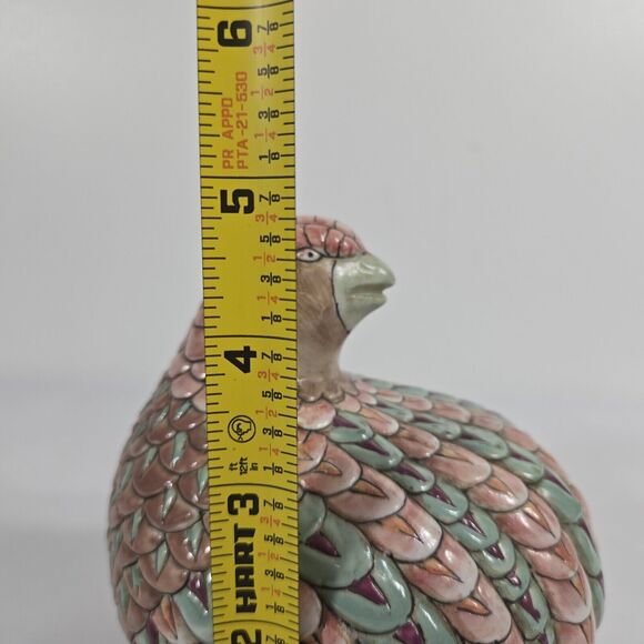 Vintage Toyo Japan Ceramic Quail Partridge Bird Figurine Pink Blue - Picture 8 of 9